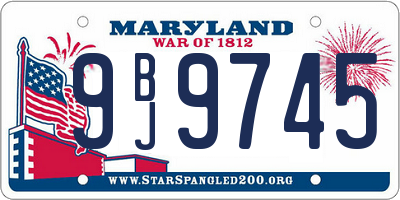 MD license plate 9BJ9745