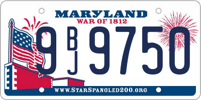 MD license plate 9BJ9750