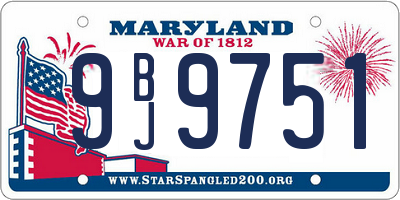 MD license plate 9BJ9751