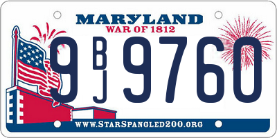 MD license plate 9BJ9760