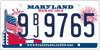 MD license plate 9BJ9765