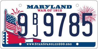 MD license plate 9BJ9785