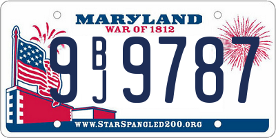 MD license plate 9BJ9787