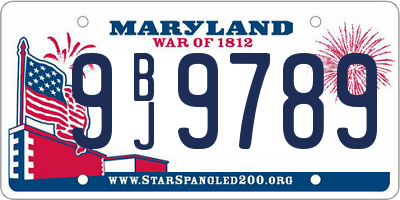 MD license plate 9BJ9789