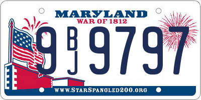 MD license plate 9BJ9797