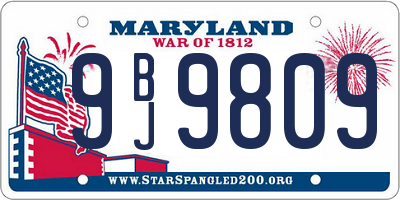 MD license plate 9BJ9809
