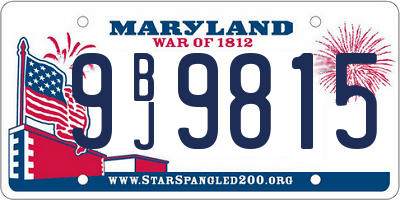 MD license plate 9BJ9815