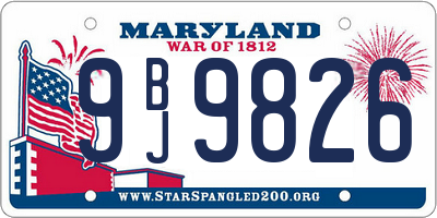 MD license plate 9BJ9826