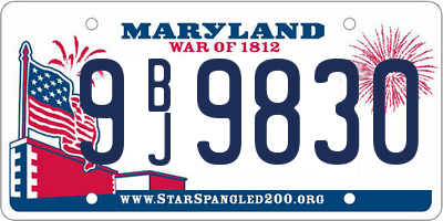MD license plate 9BJ9830