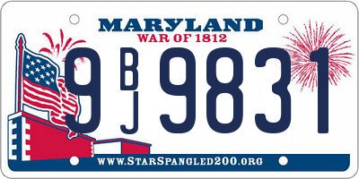 MD license plate 9BJ9831