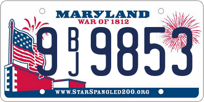MD license plate 9BJ9853