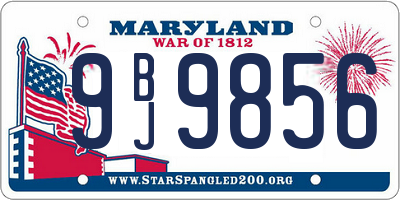 MD license plate 9BJ9856