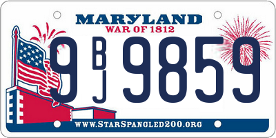 MD license plate 9BJ9859