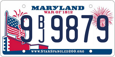 MD license plate 9BJ9879