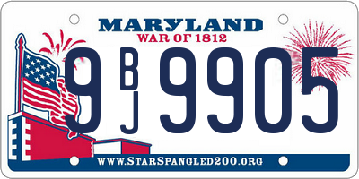 MD license plate 9BJ9905
