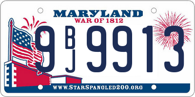 MD license plate 9BJ9913