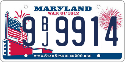 MD license plate 9BJ9914