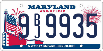 MD license plate 9BJ9935