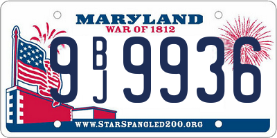 MD license plate 9BJ9936