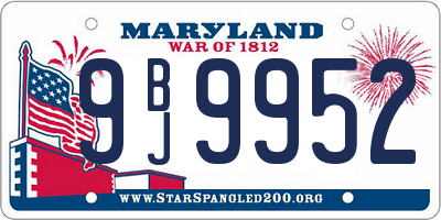 MD license plate 9BJ9952