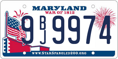 MD license plate 9BJ9974