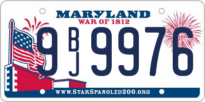 MD license plate 9BJ9976