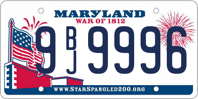 MD license plate 9BJ9996
