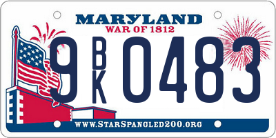 MD license plate 9BK0483
