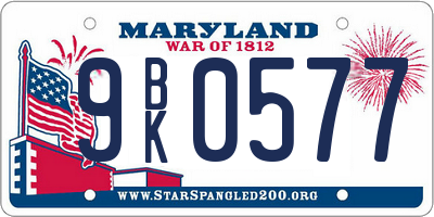 MD license plate 9BK0577
