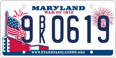 MD license plate 9BK0619