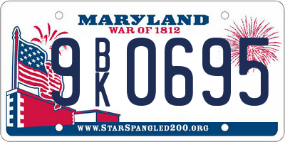 MD license plate 9BK0695