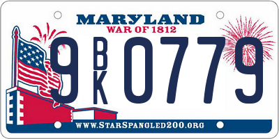 MD license plate 9BK0779