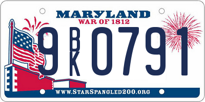 MD license plate 9BK0791