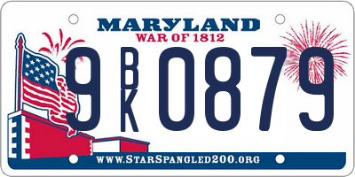 MD license plate 9BK0879