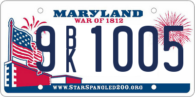 MD license plate 9BK1005