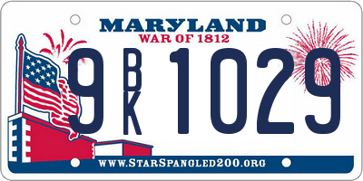 MD license plate 9BK1029