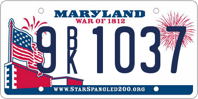 MD license plate 9BK1037