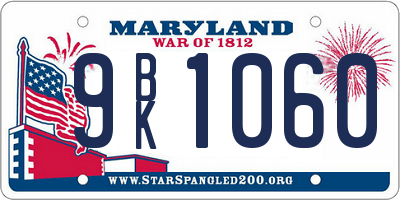 MD license plate 9BK1060