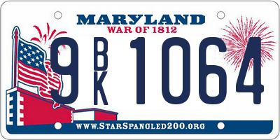 MD license plate 9BK1064