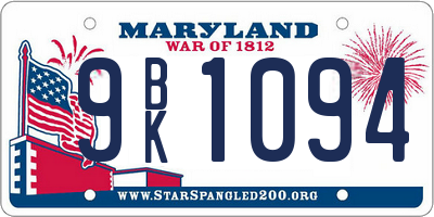 MD license plate 9BK1094