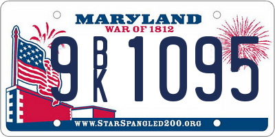 MD license plate 9BK1095