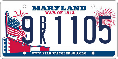 MD license plate 9BK1105