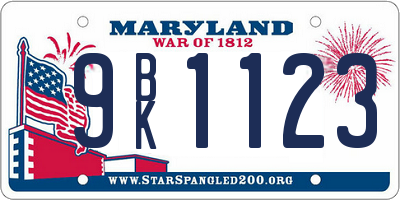 MD license plate 9BK1123