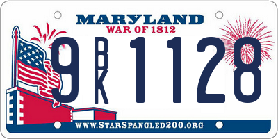 MD license plate 9BK1128