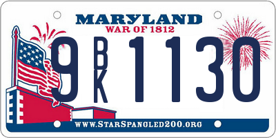 MD license plate 9BK1130