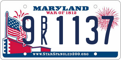 MD license plate 9BK1137