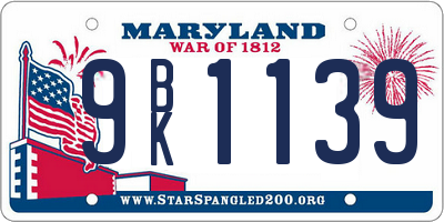 MD license plate 9BK1139