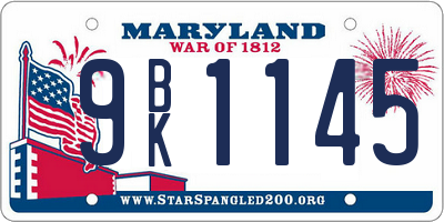 MD license plate 9BK1145