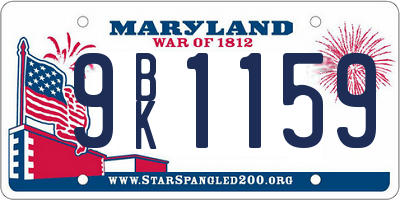 MD license plate 9BK1159