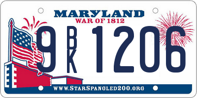 MD license plate 9BK1206